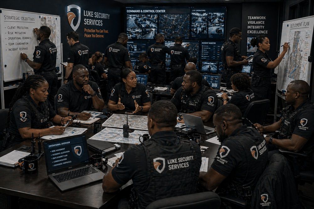 Security officers attending classroom training